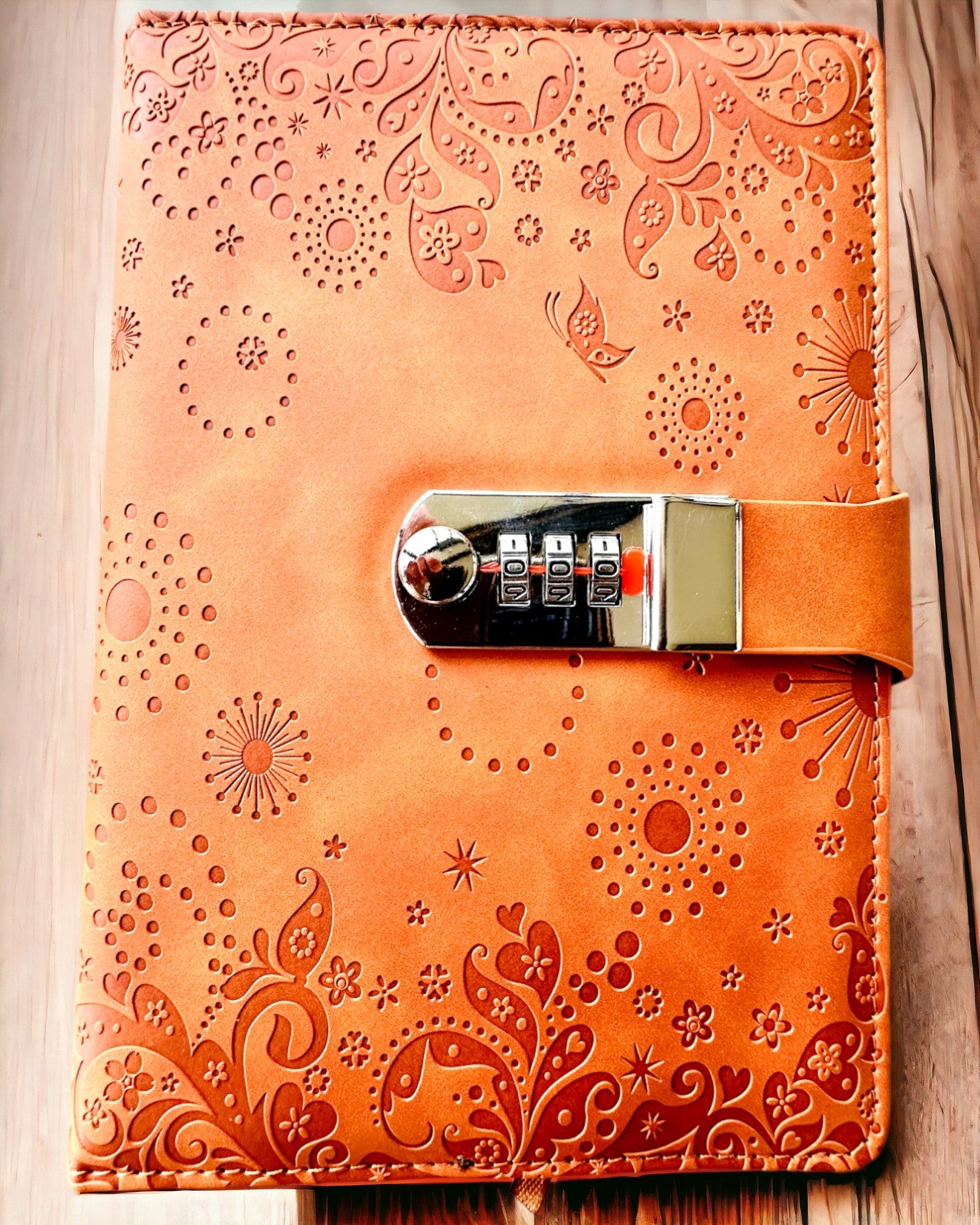 Exkluzivní zápisník, PU kůže, A5 s číselným zámkem - "Secret Journal", personalizace gravírováním
