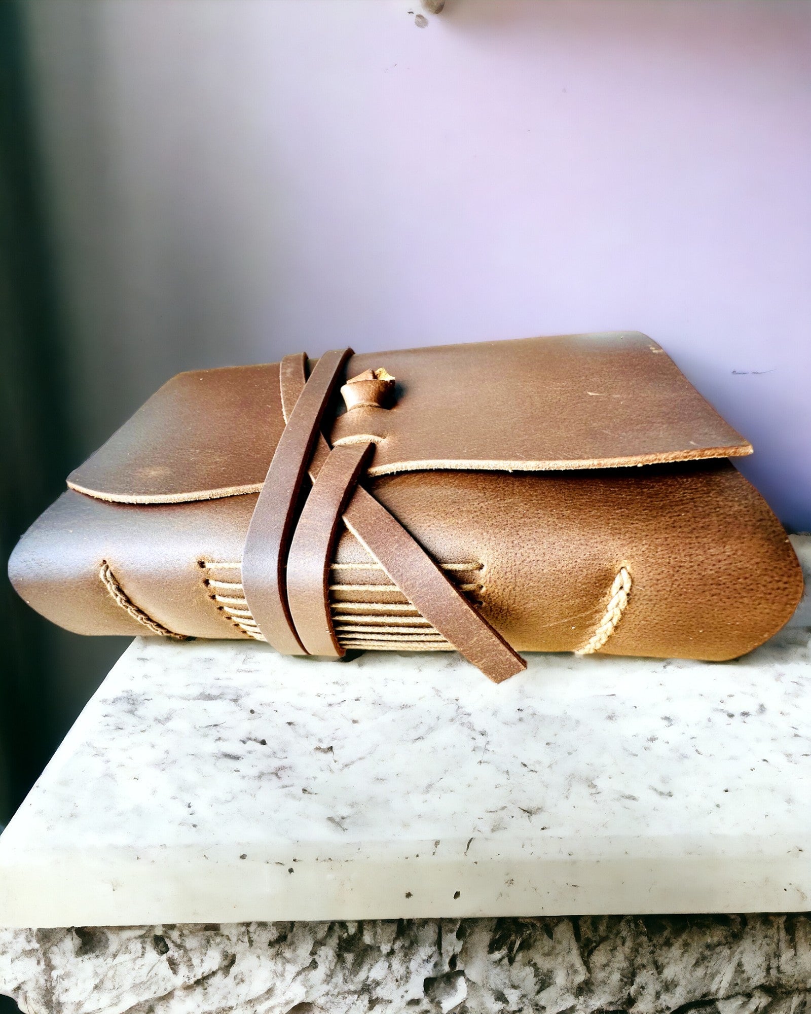 Prémiový zápisník "RetroNotes" – Elegantní zápisník z pravé kůže - 200 stran, 120g, zápisník, skicář, hnědá barva, personalizace gravírováním