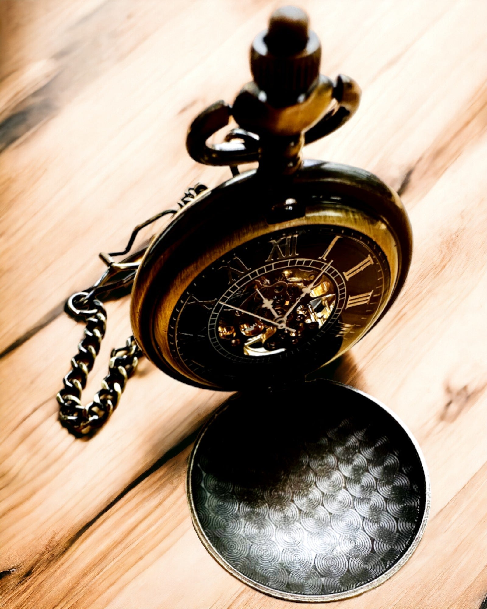 Classic pocket watch "Vintage Elegance", gold color, customizable with engraving