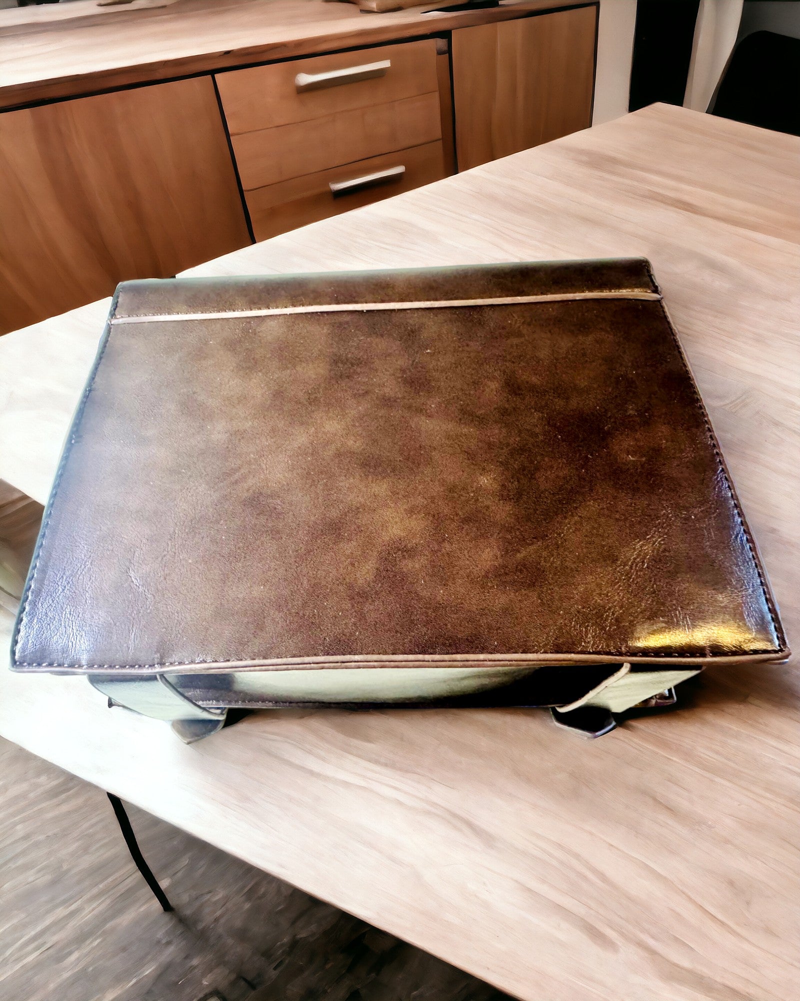 Crossbody taška s motivem vintage hodin - univerzální satchel kabelka s texturou PU kůže