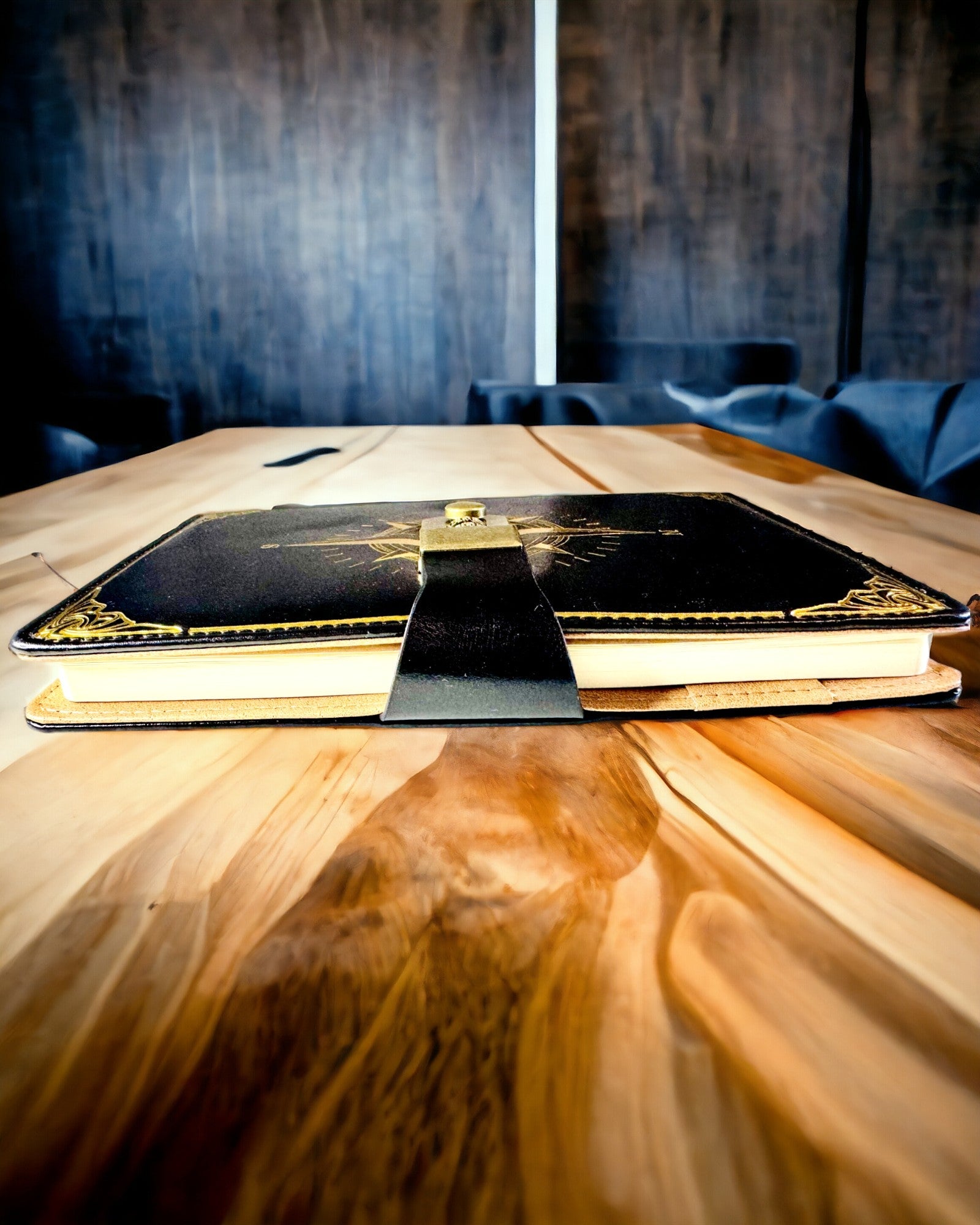 Premium Notebook with Combination Lock A5 - Vintage Style with Compass, Japanese Design, Stationery for Students and Business. Personalization with Engraving