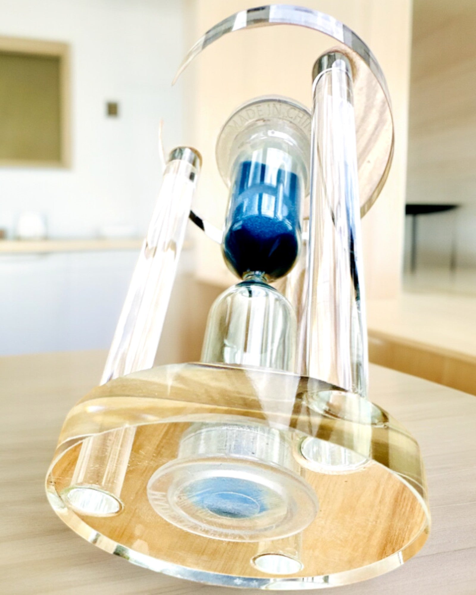 Hourglass "Blue Elegance", 10 cm in height, measures 10 minutes of time