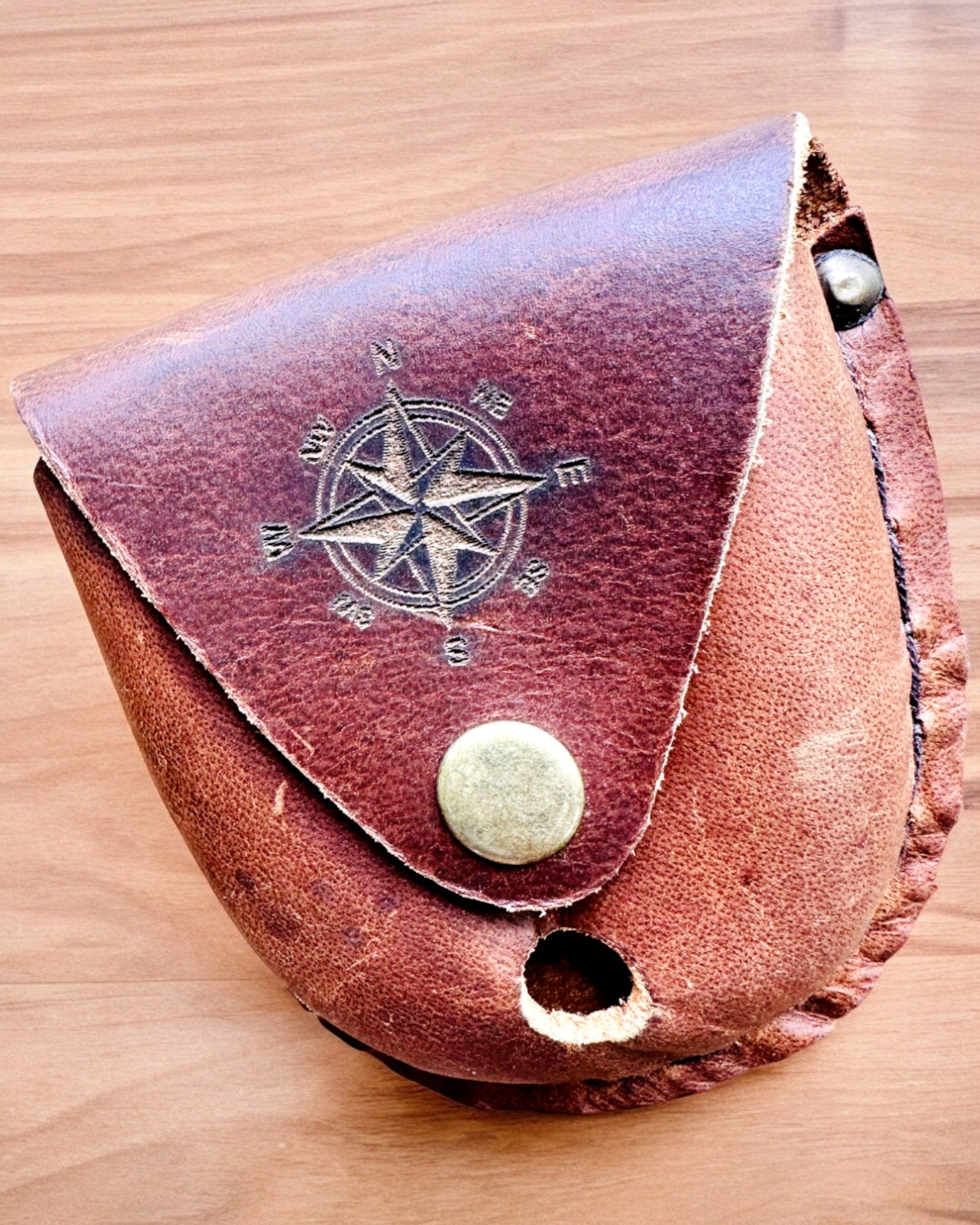 Leather Case "Explorer" - for compact compass or pocket watch - personalization with engraving available