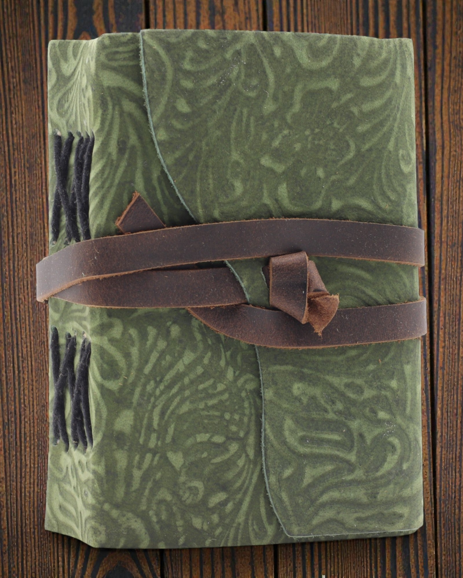 Green Maze Vintage – kožený zápisník s uměle zestárlými listy 12,7 × 8,9 cm