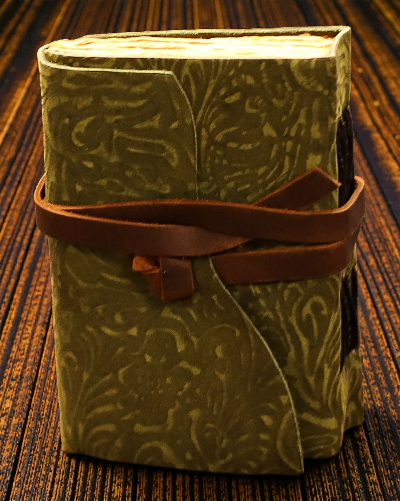 Green Maze Vintage – kožený zápisník s uměle zestárlými listy 12,7 × 8,9 cm