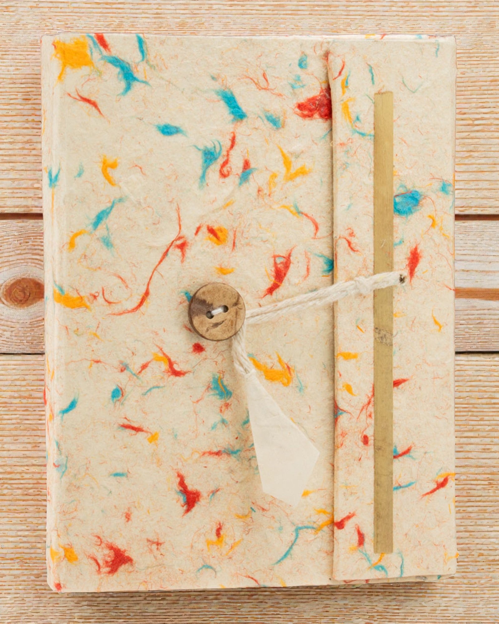 Lokta Colour Whisper Cotton – ręcznie robiony notatnik 15 × 12 cm, 45 kartek, Wielokolorowa Bawełna