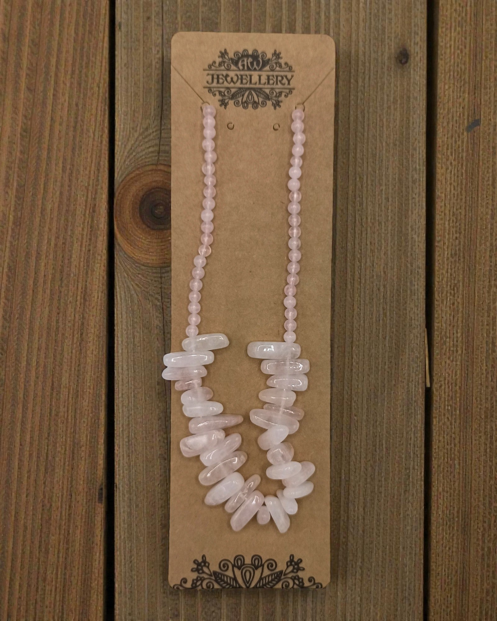 Longstone Gem Necklace - Rose Quartz