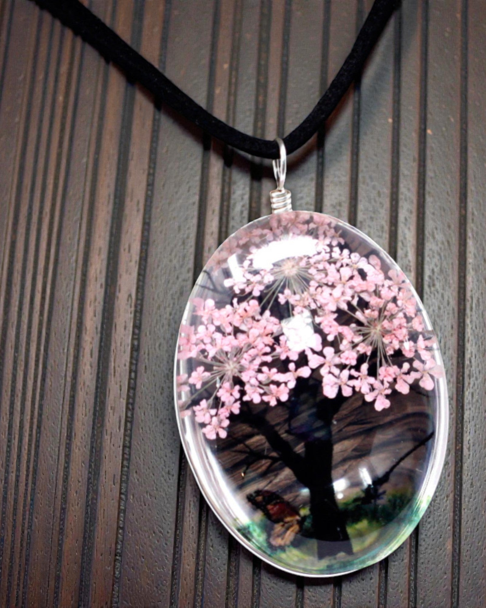 Grădină de trandafiri – Set de bijuterii cu flori uscate, Arborele Vieții