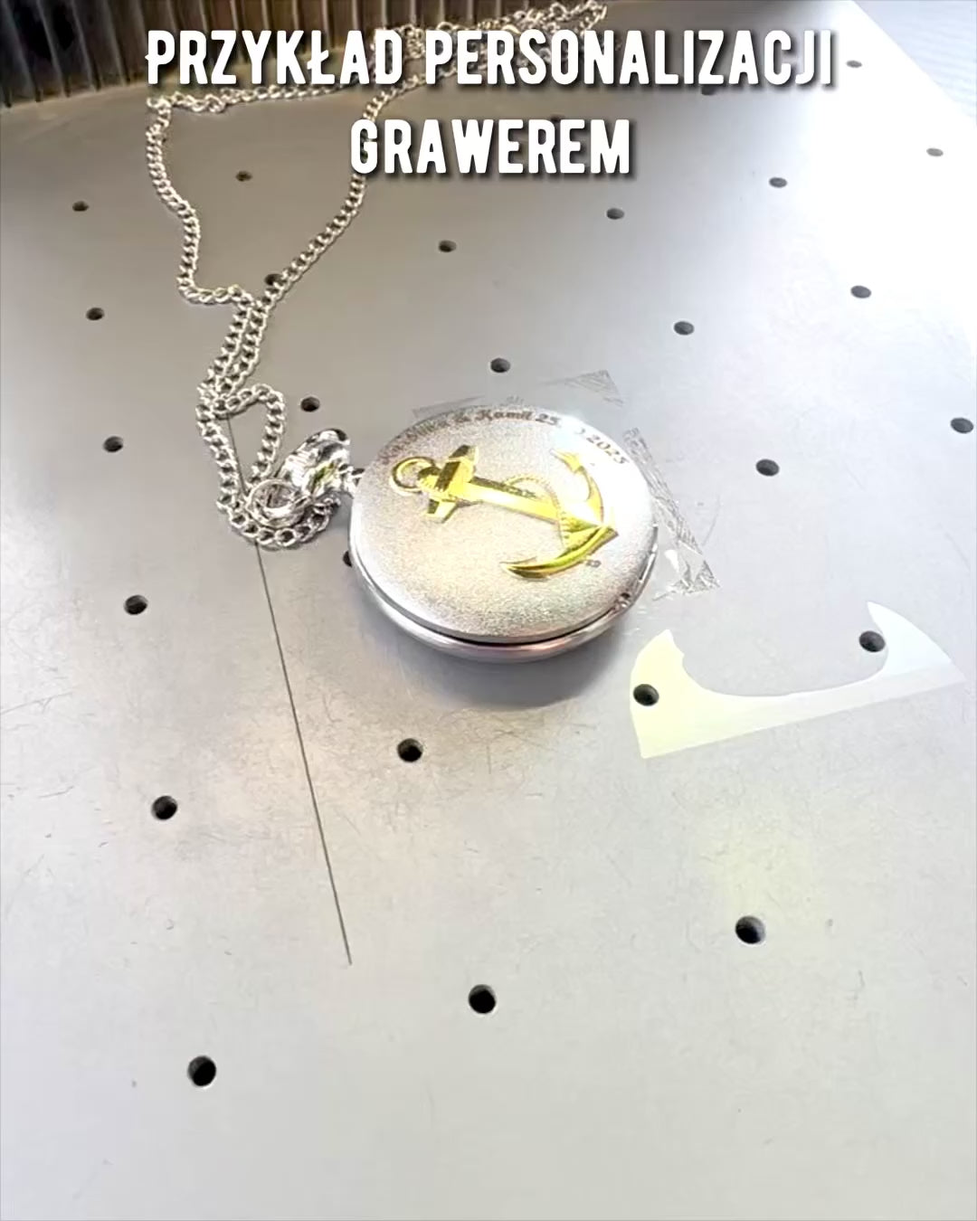 Pocket Watch "Golden Anchor" - personalization for a gift with engraving