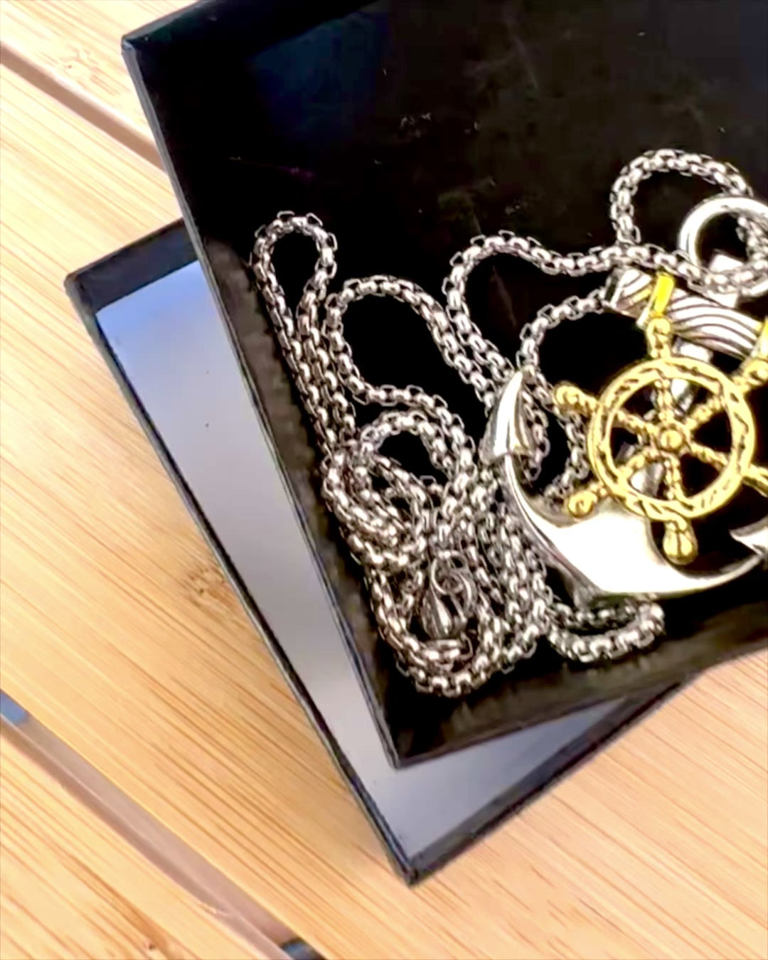 Amulet Captain's Sea Anchor, necklace with engraving option for a gift