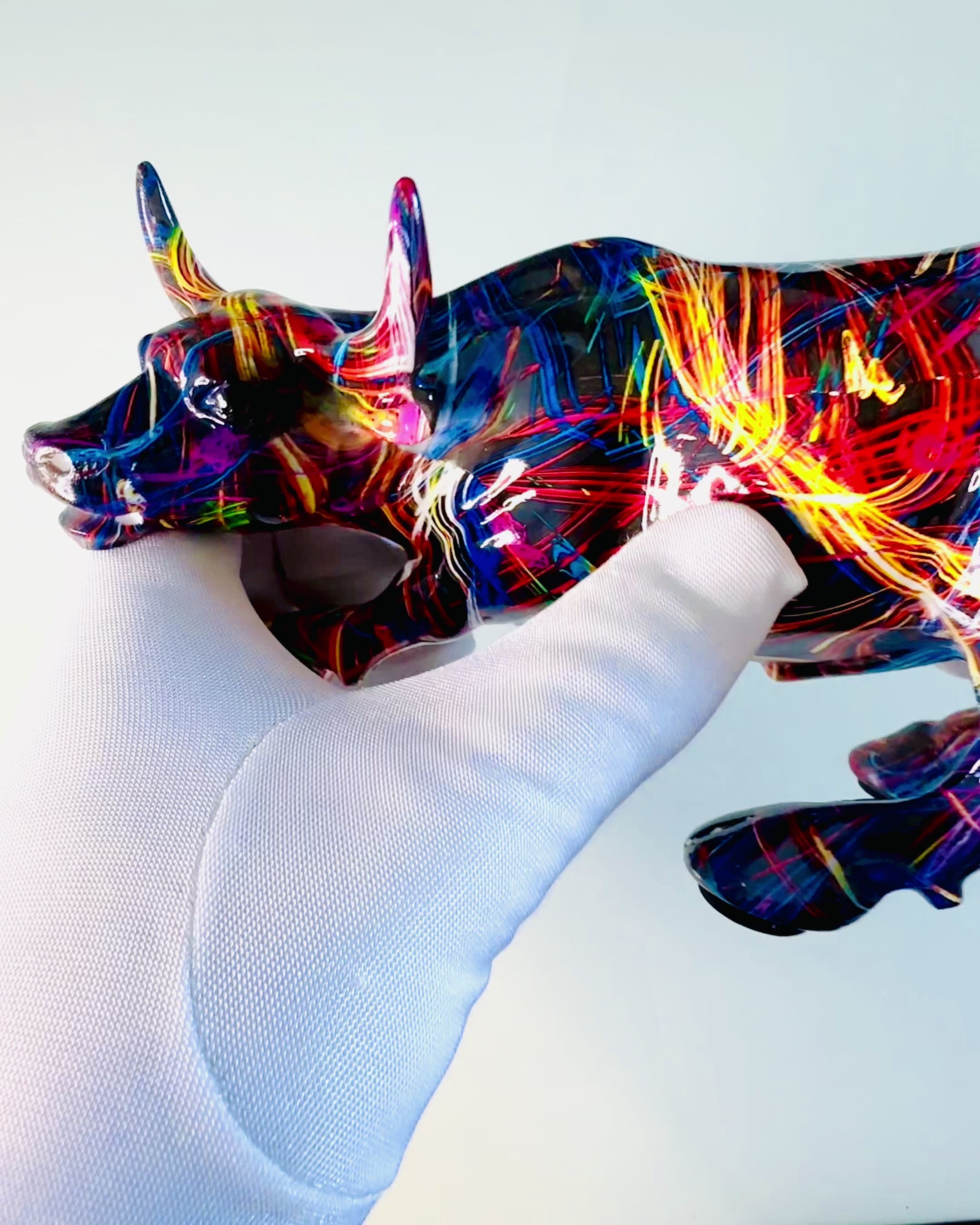 Decorative Bull Sculpture "BullArt" – Unique Art with Engraving Option - 4 Color Variants, for Personalized Gift