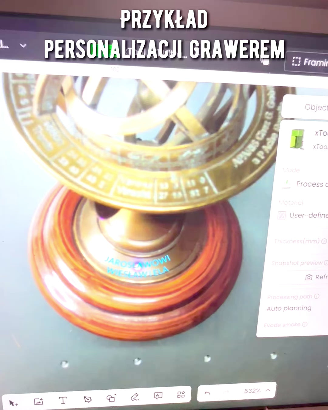 Brass Armillary "AstroGlobe" 13 cm in height, Handcrafted with Engraving Option, office decoration