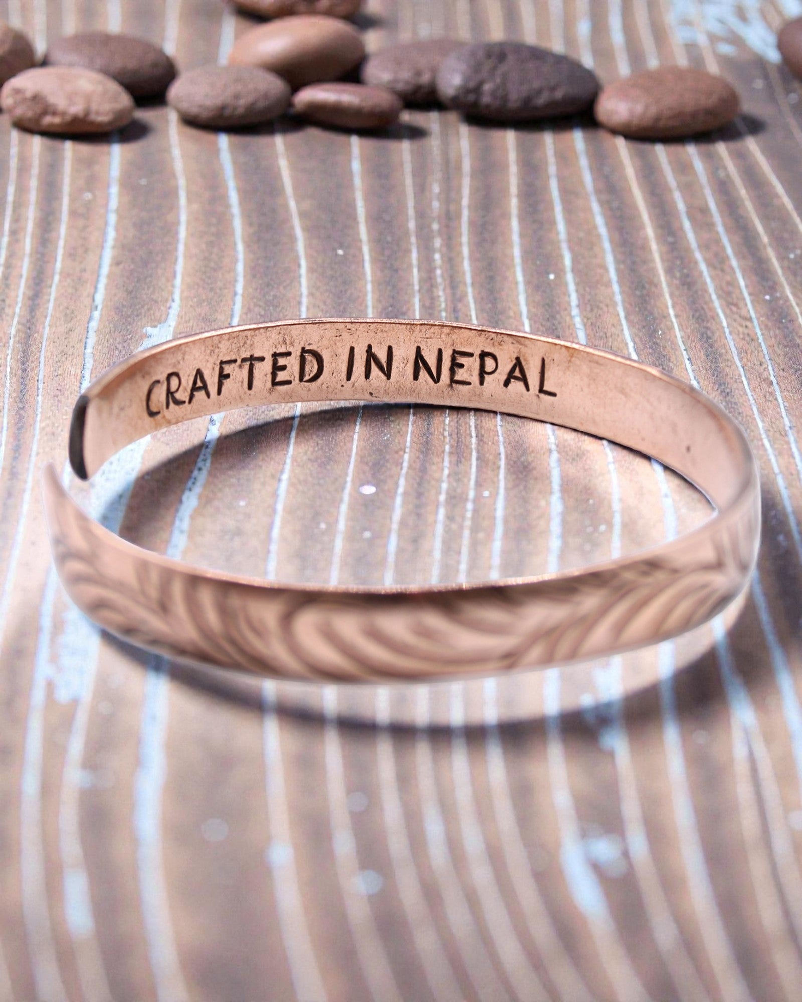 Tibetan Copper Bracelet Energy of Nature – Narrow Scrolls
