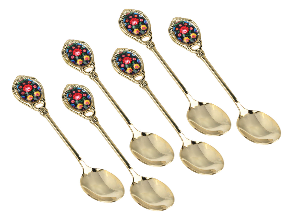 Kujawskie 24K Gold-Plated Spoons, Black