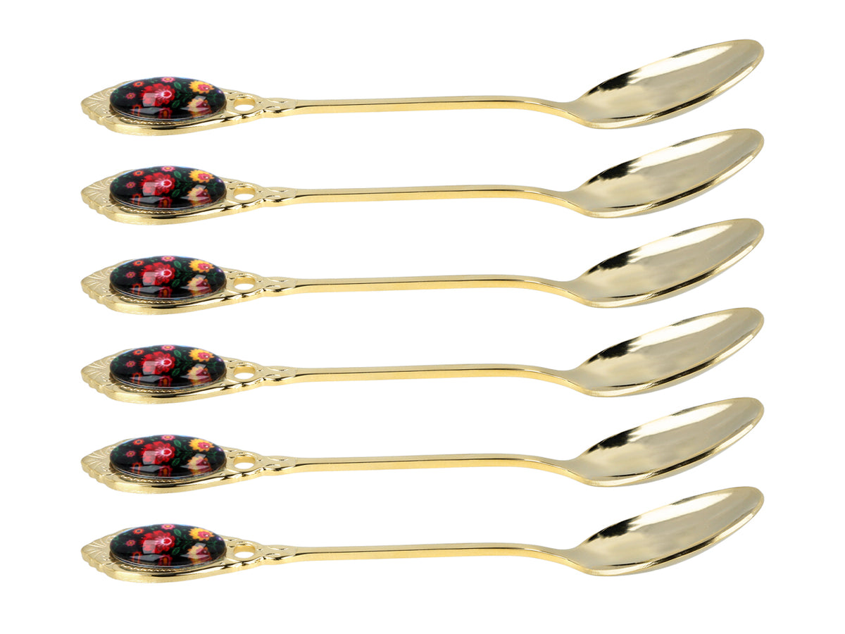 Kujawskie 24K Gold-Plated Spoons, Black