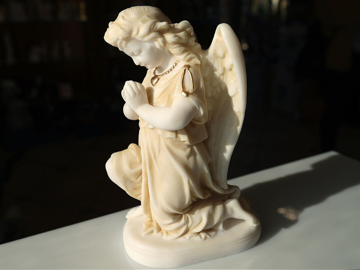 Алабастровий ангел, що молиться - фігурка з алебастру 25cm з можливістю персоналізації гравіюванням