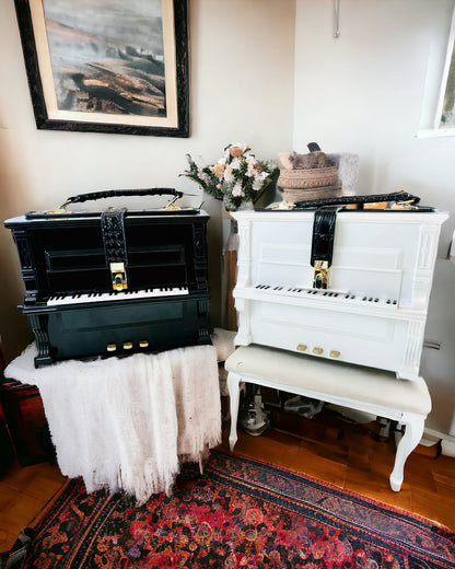 Ladies' Handbag “Elegant Piano” in Black and White Colors