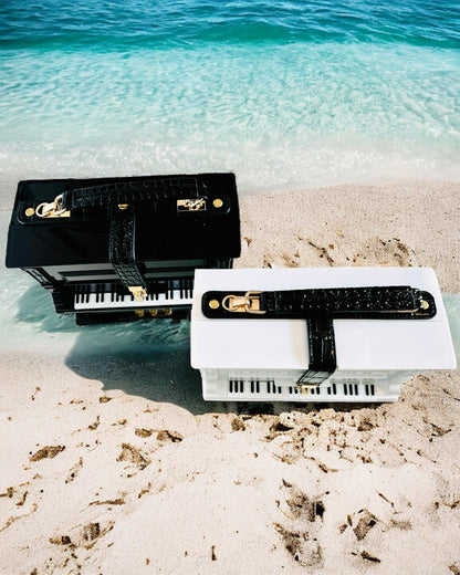 Ladies' Handbag “Elegant Piano” in Black and White Colors