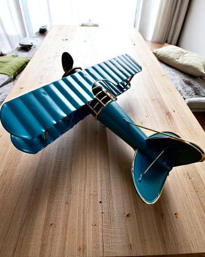 Kovový model letadla Blue Baron – retro, jako dárek, s možností gravírování