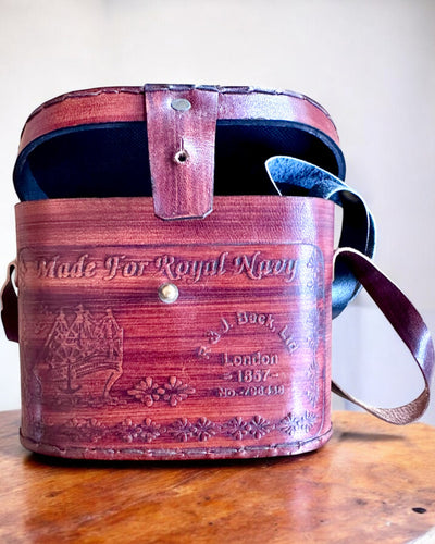 Binoclu cu etui din piele Victorian's Eye, 11 cm din alamă, decorat manual, personalizare cu gravură pentru cadou