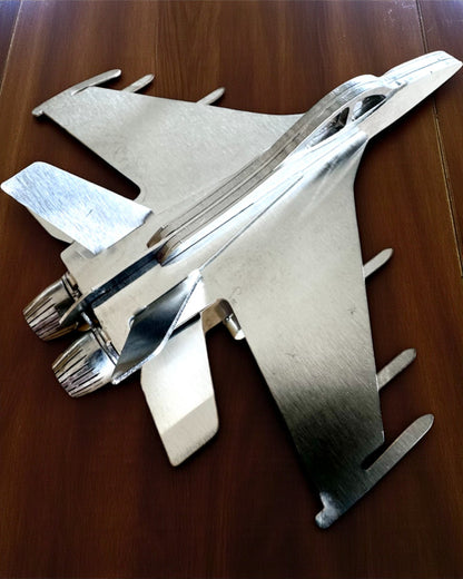 Model Metalic de Avion de Vânătoare „SkyRaptor” – oțel inoxidabil, gravură personalizată pentru cadou