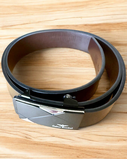 Men's Black Belt with Automatic Buckle Cabor Kunkel, personalization with engraving available for gift