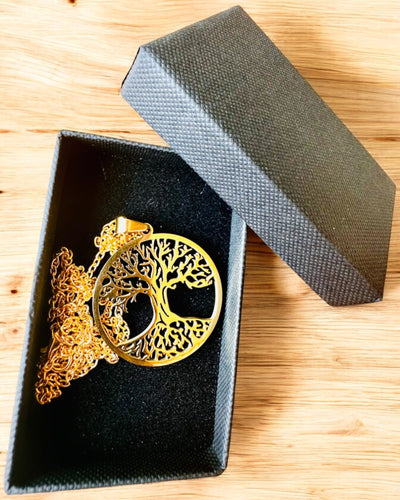 Náhrdelník "Strom života" z nerezové oceli - personalizace gravírováním, 2 barevné varianty