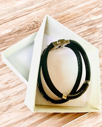 Brățară Sport din Piele PU și Oțel Inoxidabil cu Posibilitate de Gravare – 3 Culori