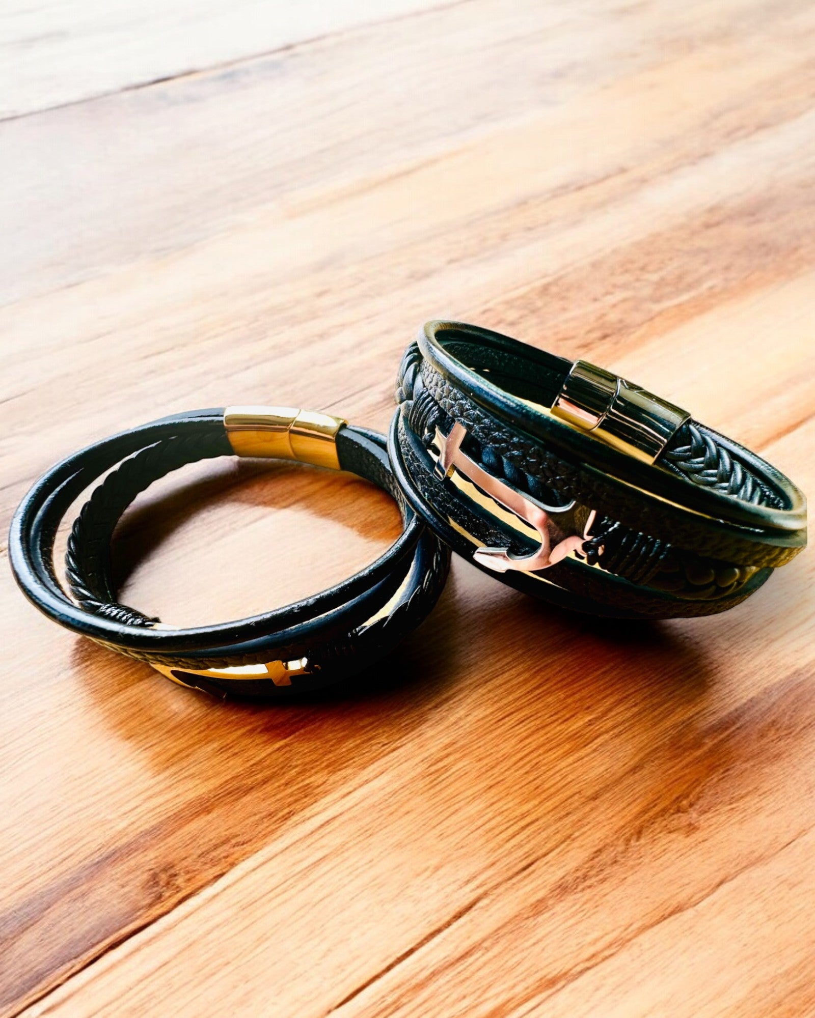 Men's Bracelet "Anchor of Elegance" with Engraving Option for Gift