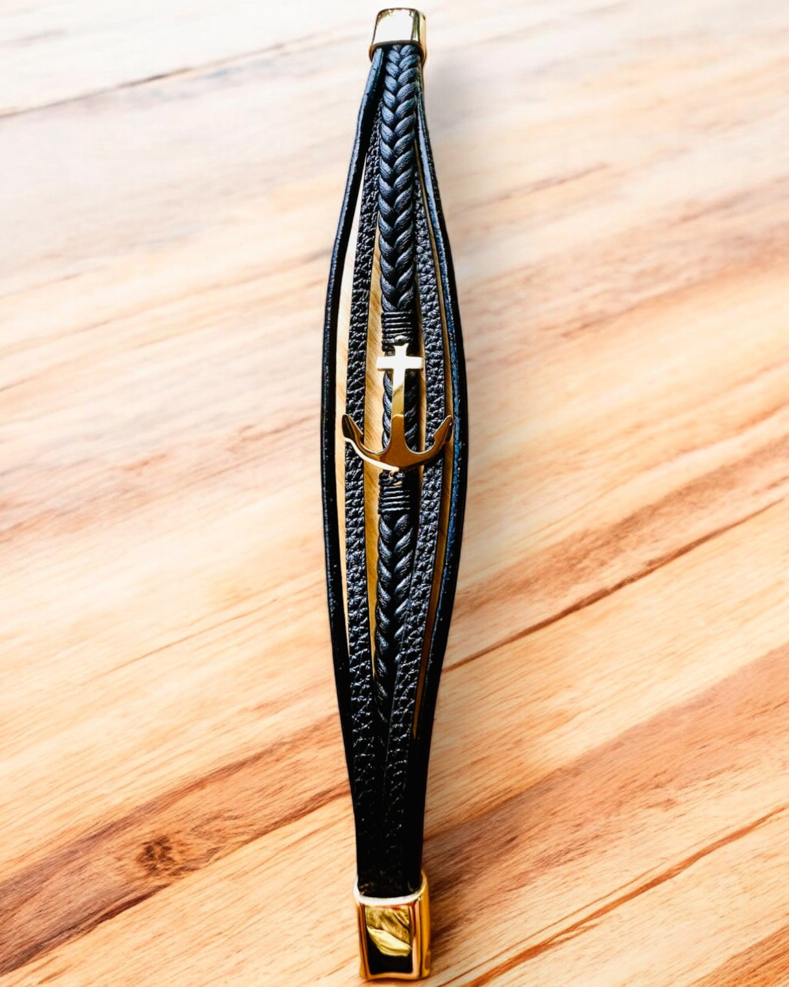 Men's Bracelet "Anchor of Elegance" with Engraving Option for Gift