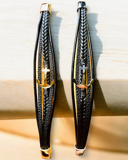 Men's Bracelet "Anchor of Elegance" with Engraving Option for Gift