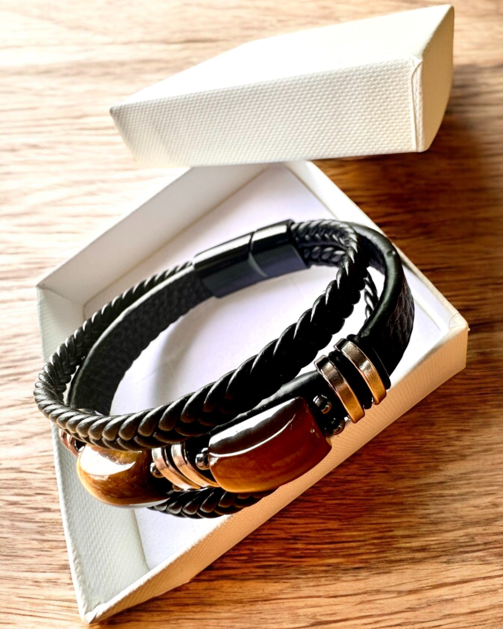 "Tiger's Eye" Bracelet with Personalization Option for Gift