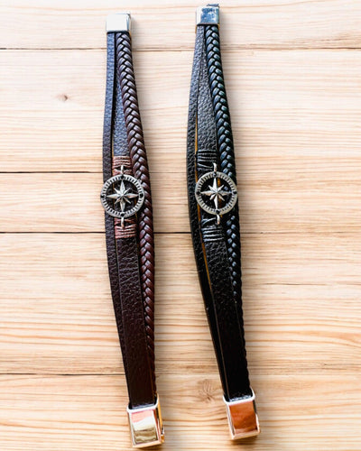 Brățară "Compass Adventure" - posibilitate de personalizare cu gravură pentru cadou, 2 variante de culoare disponibile