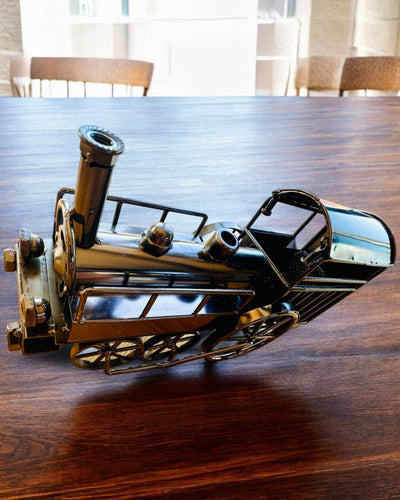 Lokomotiva ze železa „Retro Express“ – dekorace, model, ručně vyrobená s možností gravírování jako dárek