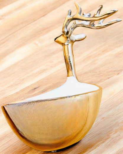 Elegant Bowl "Horned Beauty" – Handcrafted from India, Customization with Engraving