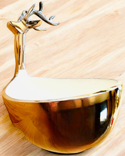 Elegant Bowl "Horned Beauty" – Handcrafted from India, Customization with Engraving