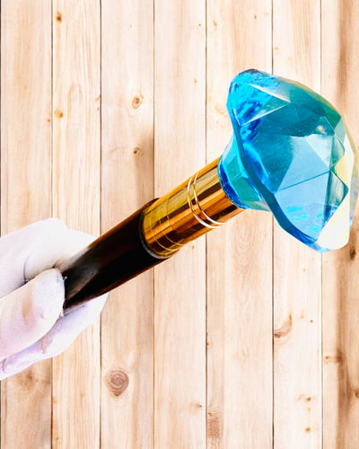 Тростина для прогулянок "Синій Діамант" - Дерев'яна Ручної роботи, можливість гравіювання