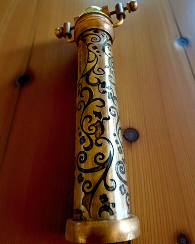 Kaleidoskop Vintage „Smaragdové sny”, 15 cm – ručně vyrobený, možnost personalizace gravírováním jako dárek