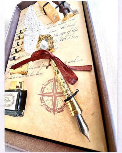 Каліграфічний набір "Елегантність на практиці" з опцією гравіювання, на подарунок. 2 варіанти кольорів на вибір