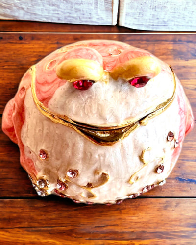 Cutie decorativă elegantă „Żabi Skarb” pentru cadou personalizat, cu opțiune de gravare