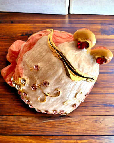 Cutie decorativă elegantă „Żabi Skarb” pentru cadou personalizat, cu opțiune de gravare