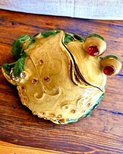 Cutie decorativă elegantă „Żabi Skarb” pentru cadou personalizat, cu opțiune de gravare