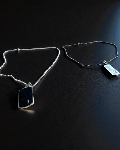 Men's Necklace Dog Tag "SteelVision" – stainless steel, 15 variants, personalization with engraving