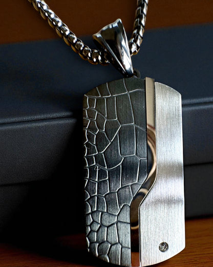 Men's Necklace Dog Tag "SteelVision" – stainless steel, 15 variants, personalization with engraving