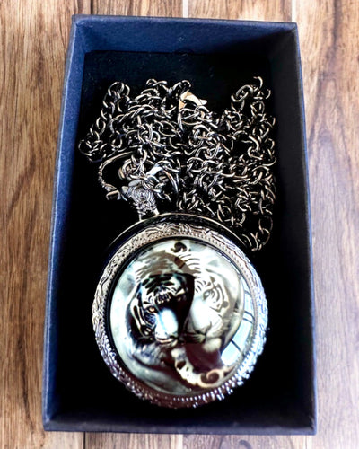 Kapesní hodinky "Tygrysia Elegancja" z nerezové oceli s možností gravírování jako dárek