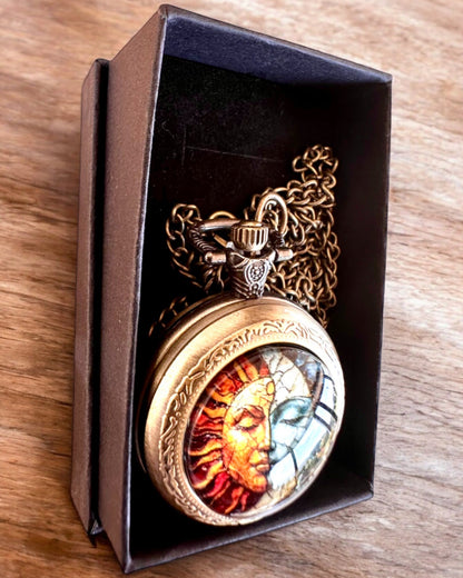 Elegantní kapesní hodinky "Słoneczna Luminacja" s možností gravírování jako dárek