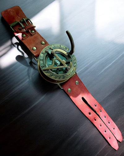 Сонячний годинник "Античний Компас", наручний годинник з компасом, можливість персоналізації гравіюванням