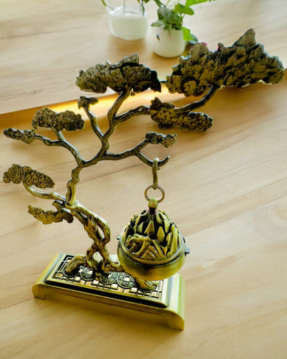 Elegant Metal Incense Holder Bonsai - personalization with engraving available for a gift