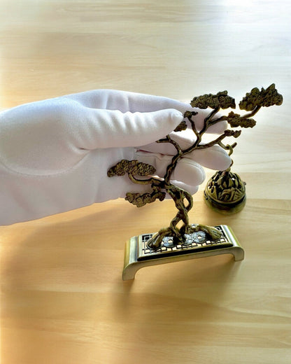Elegant Metal Incense Holder Bonsai - personalization with engraving available for a gift