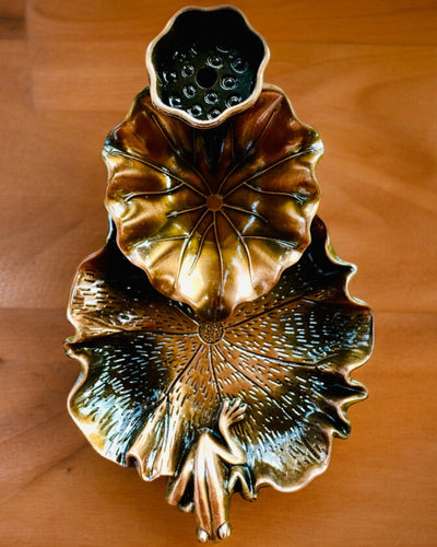 Елегантний металевий тримач для пахощів Лист Лотоса - 4 варіанти на вибір, можливість персоналізації гравіюванням на подарунок